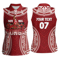 Personalized Mate Maa Tonga Rugby Women Sleeveless Polo Shirt Ofa Atu Tonga