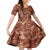 Hawaii Plumeria Family Matching Long Sleeve Bodycon Dress and Hawaiian Shirt Hau'oli la Makuahine Sunburned LT7 Daughter's Dress Brown - Polynesian Pride