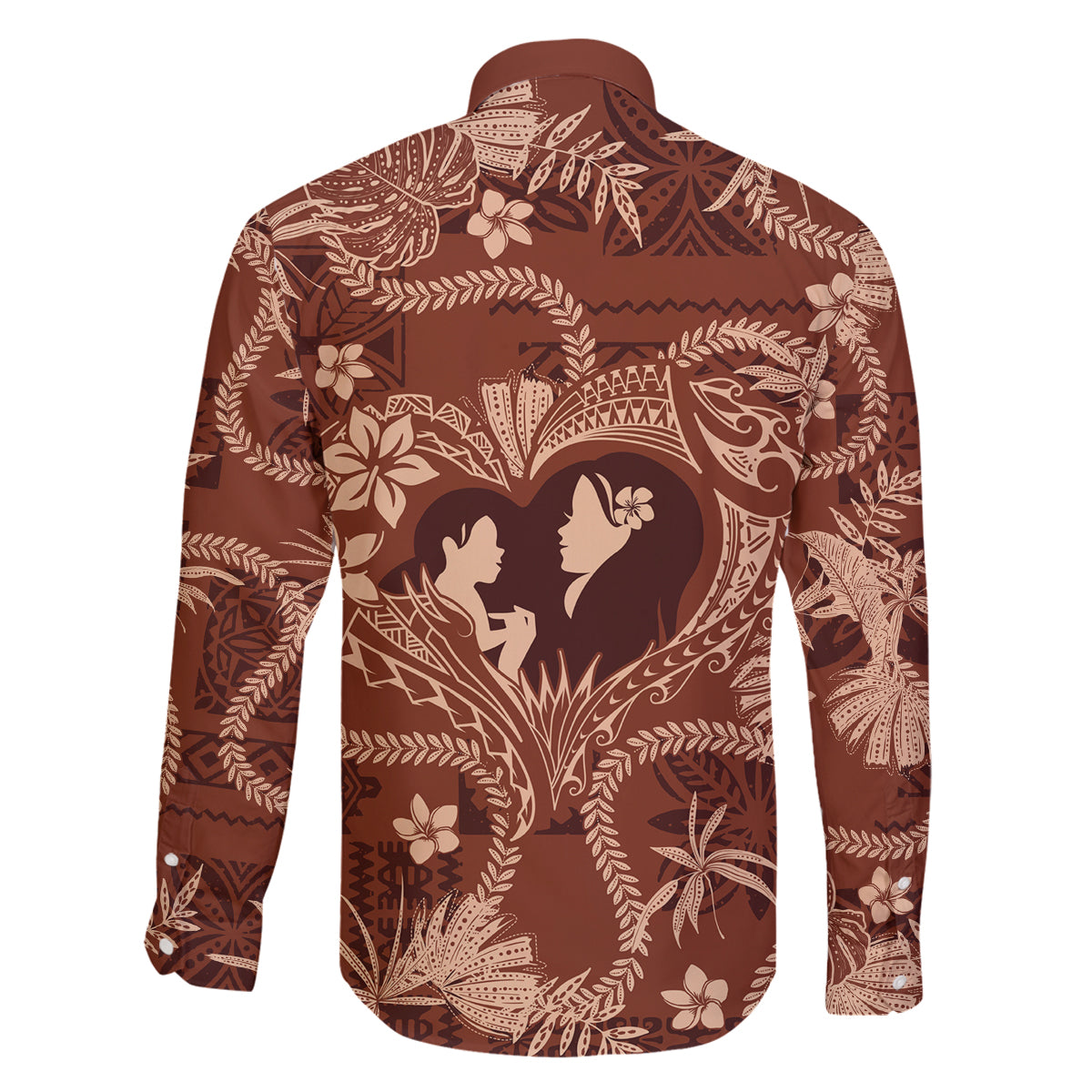 Hawaii Plumeria Family Matching Long Sleeve Bodycon Dress and Hawaiian Shirt Hau'oli la Makuahine Sunburned LT7 - Polynesian Pride