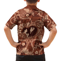 Hawaii Plumeria Family Matching Off The Shoulder Long Sleeve Dress and Hawaiian Shirt Hau'oli la Makuahine Sunburned LT7 - Polynesian Pride