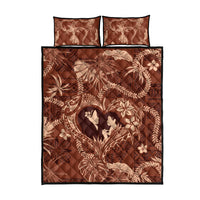 Hawaii Plumeria Quilt Bed Set Hau'oli la Makuahine Sunburned LT7 - Polynesian Pride