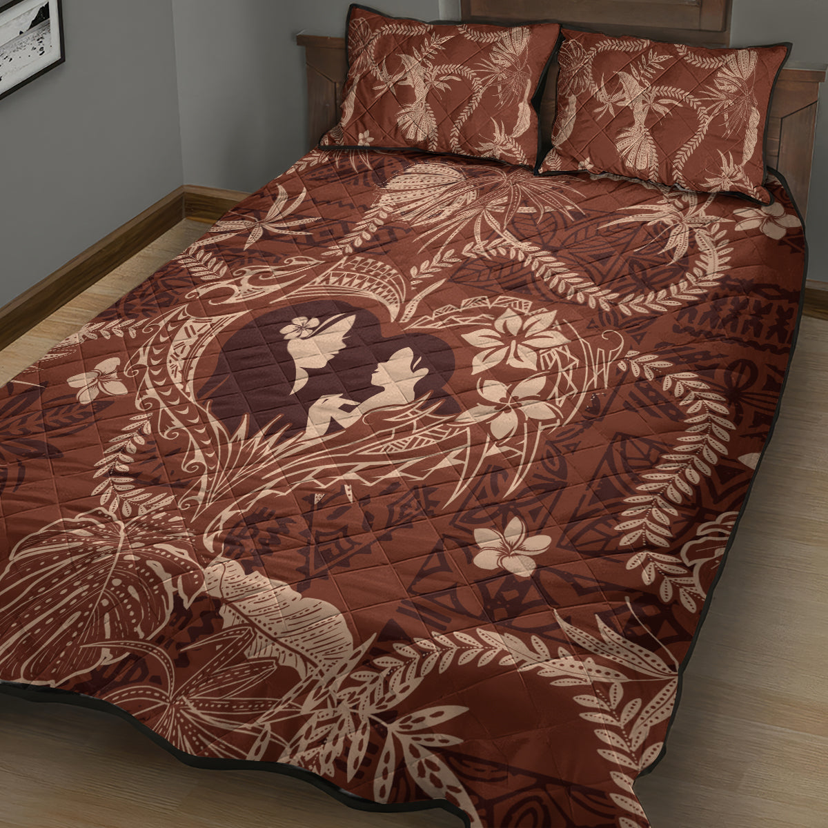 Hawaii Plumeria Quilt Bed Set Hau'oli la Makuahine Sunburned LT7 - Polynesian Pride