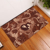 Hawaii Plumeria Rubber Doormat Hau'oli la Makuahine Sunburned LT7 Brown - Polynesian Pride