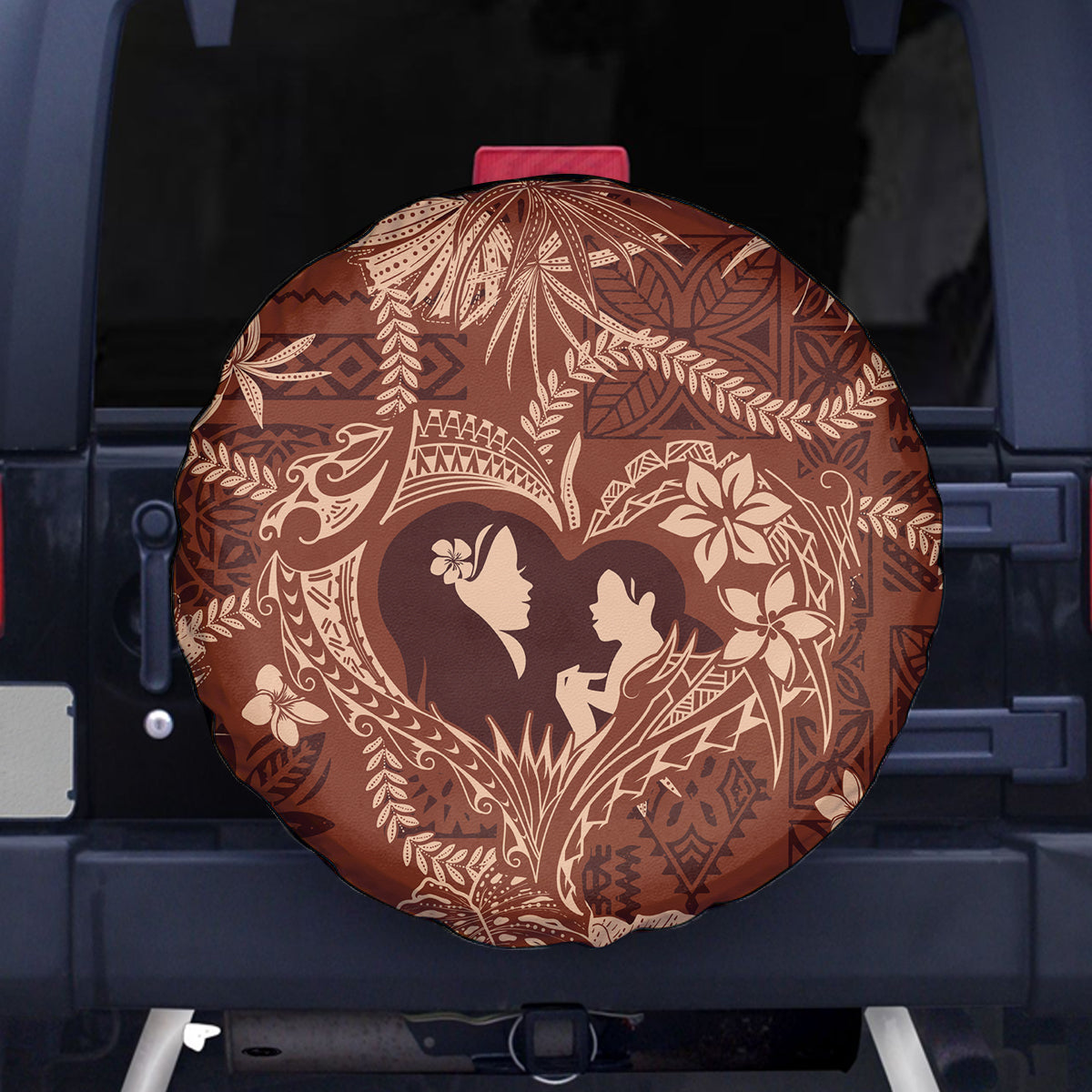 Hawaii Plumeria Spare Tire Cover Hau'oli la Makuahine Sunburned LT7 - Polynesian Pride