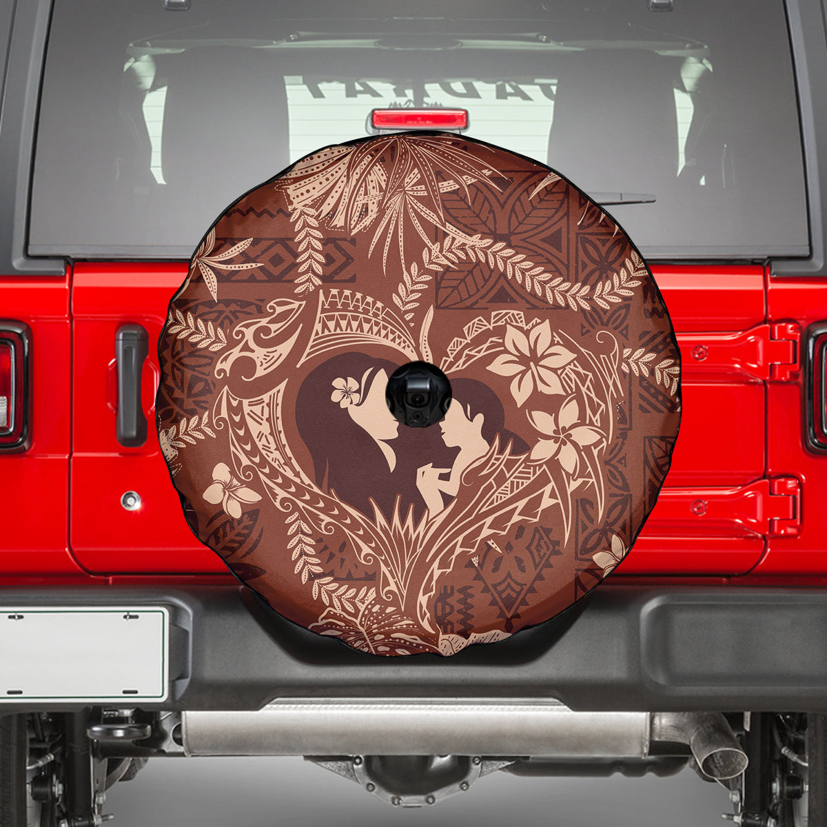 Hawaii Plumeria Spare Tire Cover Hau'oli la Makuahine Sunburned LT7 - Polynesian Pride