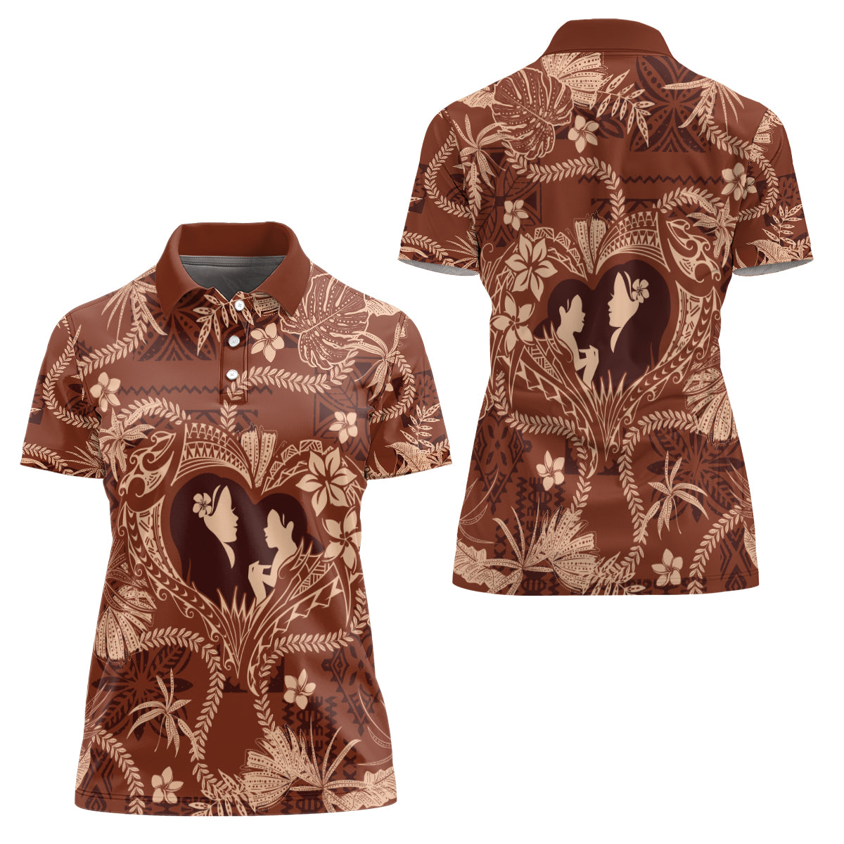 Hawaii Plumeria Women Polo Shirt Hau'oli la Makuahine Sunburned LT7 - Polynesian Pride