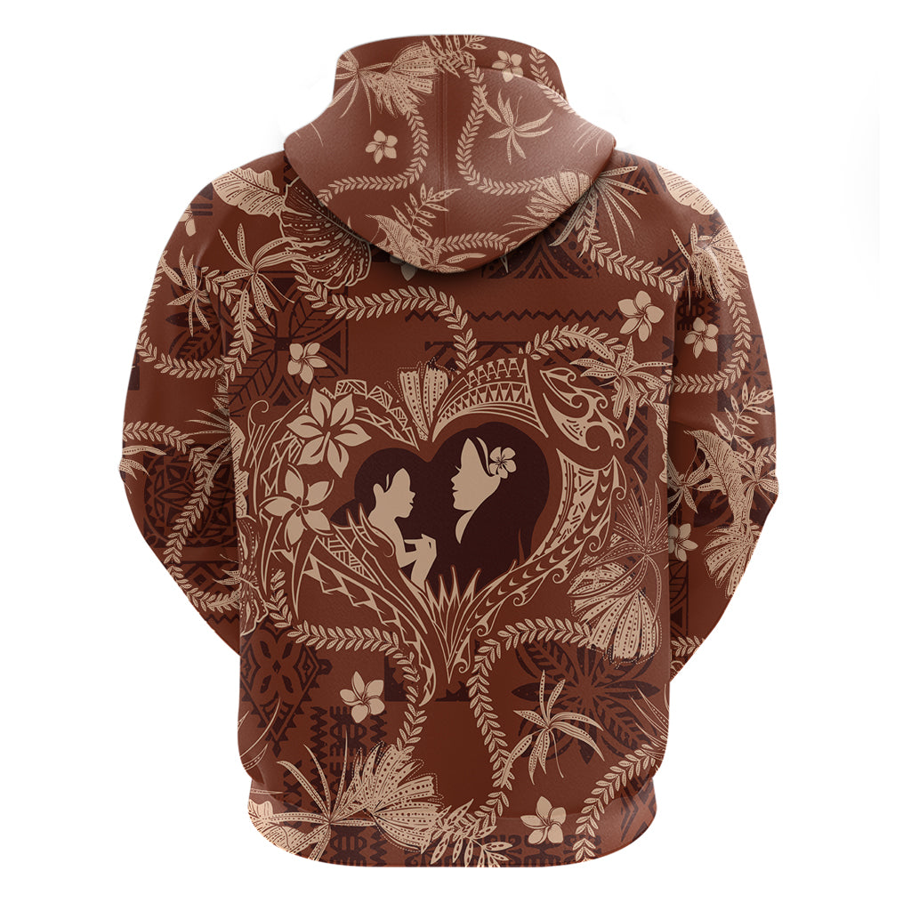 Hawaii Plumeria Zip Hoodie Hau'oli la Makuahine Sunburned LT7 - Polynesian Pride