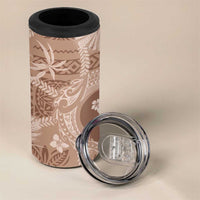 Hawaii Plumeria 4 in 1 Can Cooler Tumbler Hau'oli la Makuahine Beige