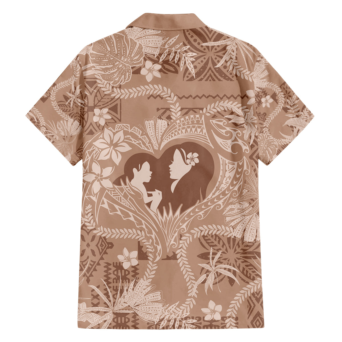 Hawaii Plumeria Family Matching Long Sleeve Bodycon Dress and Hawaiian Shirt Hau'oli la Makuahine Beige LT7 - Polynesian Pride