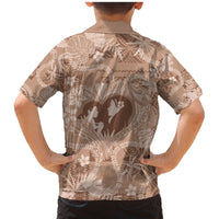 Hawaii Plumeria Family Matching Mermaid Dress and Hawaiian Shirt Hau'oli la Makuahine Beige LT7 - Polynesian Pride