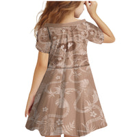 Hawaii Plumeria Family Matching Mermaid Dress and Hawaiian Shirt Hau'oli la Makuahine Beige LT7 - Polynesian Pride