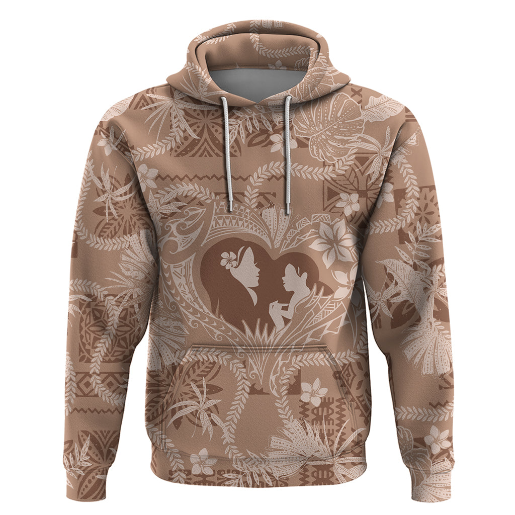 Hawaii Plumeria Hoodie Hau'oli la Makuahine Beige LT7 Pullover Hoodie Beige - Polynesian Pride