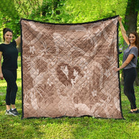 Hawaii Plumeria Quilt Hau'oli la Makuahine Beige LT7 - Polynesian Pride