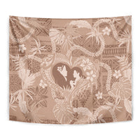 Hawaii Plumeria Tapestry Hau'oli la Makuahine Beige LT7 - Polynesian Pride