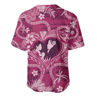 Hawaii Plumeria Baseball Jersey Hau'oli la Makuahine Rosy LT7 - Polynesian Pride