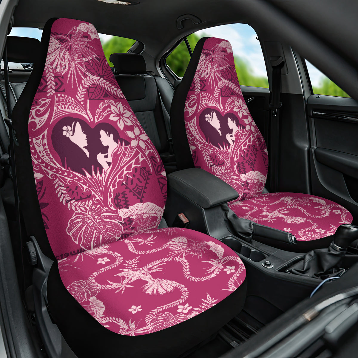 Hawaii Plumeria Car Seat Cover Hau'oli la Makuahine Rosy LT7 One Size Pink - Polynesian Pride