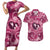 Hawaii Plumeria Couples Matching Short Sleeve Bodycon Dress and Hawaiian Shirt Hau'oli la Makuahine Rosy LT7 Pink - Polynesian Pride