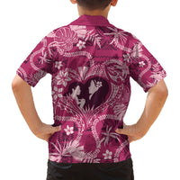 Hawaii Plumeria Family Matching Long Sleeve Bodycon Dress and Hawaiian Shirt Hau'oli la Makuahine Rosy LT7 - Polynesian Pride