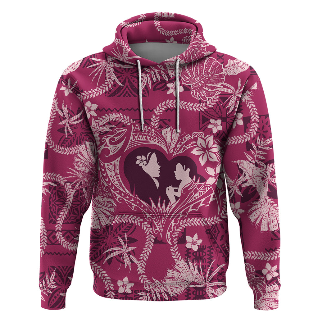 Hawaii Plumeria Hoodie Hau'oli la Makuahine Rosy LT7 Pullover Hoodie Pink - Polynesian Pride