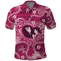 Hawaii Plumeria Polo Shirt Hau'oli la Makuahine Rosy LT7 Pink - Polynesian Pride