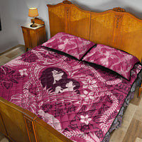 Hawaii Plumeria Quilt Bed Set Hau'oli la Makuahine Rosy LT7 - Polynesian Pride