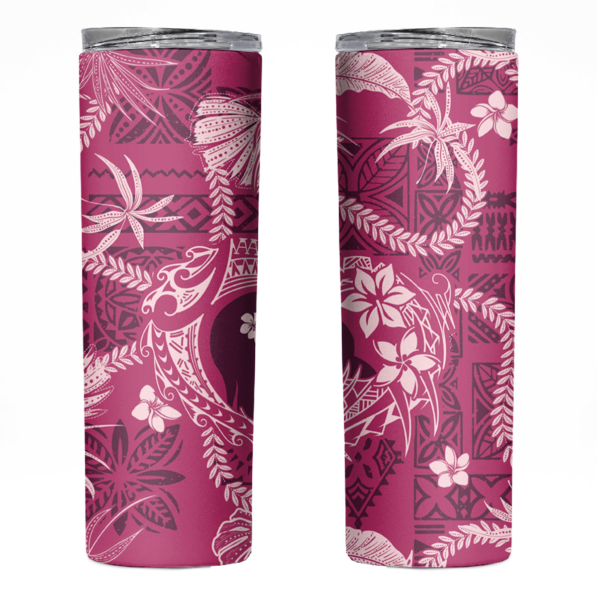 Hawaii Plumeria Skinny Tumbler Hau'oli la Makuahine Rosy