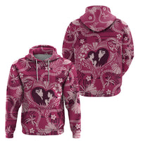 Hawaii Plumeria Zip Hoodie Hau'oli la Makuahine Rosy LT7 - Polynesian Pride