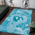 Hawaii Plumeria Area Rug Hau'oli la Makuahine Turquoise LT7 Turquoise - Polynesian Pride