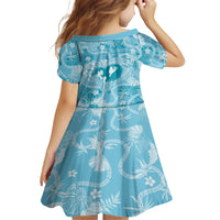 Hawaii Plumeria Family Matching Off Shoulder Short Dress and Hawaiian Shirt Hau'oli la Makuahine Turquoise LT7 - Polynesian Pride