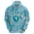 Hawaii Plumeria Hoodie Hau'oli la Makuahine Turquoise LT7 - Polynesian Pride