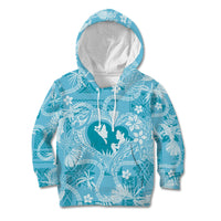 Hawaii Plumeria Kid Hoodie Hau'oli la Makuahine Turquoise LT7 Hoodie Turquoise - Polynesian Pride