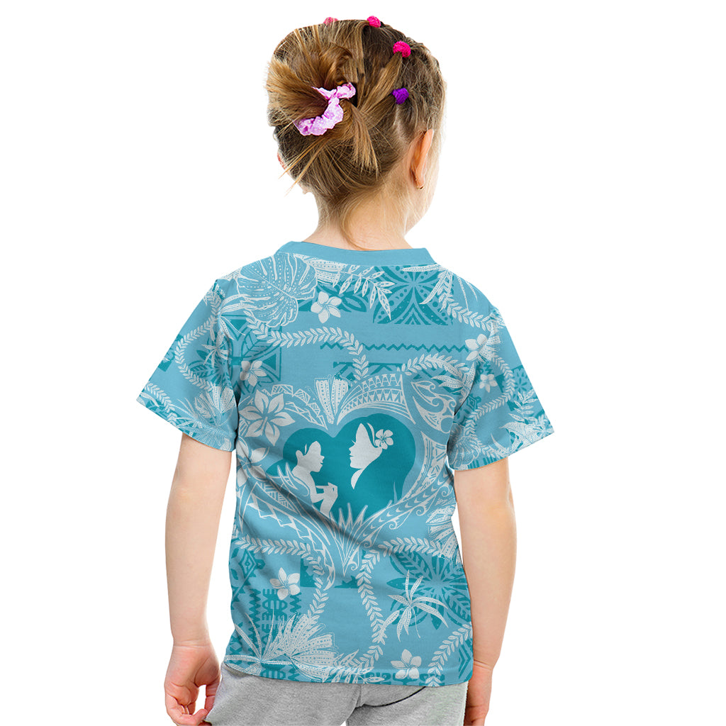 Hawaii Plumeria Kid T Shirt Hau'oli la Makuahine Turquoise LT7 - Polynesian Pride