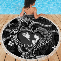 Hawaii Plumeria Beach Blanket Hau'oli la Makuahine Monochrome LT7 - Polynesian Pride