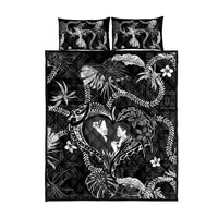 Hawaii Plumeria Quilt Bed Set Hau'oli la Makuahine Monochrome LT7 - Polynesian Pride