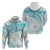 Polynesia Humpback Whale Hoodie Tropical Plumeria Turquoise