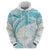 Polynesia Humpback Whale Hoodie Tropical Plumeria Turquoise