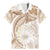 Polynesia Humpback Whale Family Matching Mermaid Dress and Hawaiian Shirt Tropical Plumeria Beige
