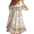 Polynesia Humpback Whale Family Matching Tank Maxi Dress and Hawaiian Shirt Tropical Plumeria Beige