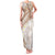 Polynesia Humpback Whale Family Matching Tank Maxi Dress and Hawaiian Shirt Tropical Plumeria Beige