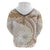 Polynesia Humpback Whale Hoodie Tropical Plumeria Beige