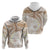 Polynesia Humpback Whale Hoodie Tropical Plumeria Beige