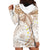 Polynesia Humpback Whale Hoodie Dress Tropical Plumeria Beige