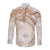 Polynesia Humpback Whale Long Sleeve Button Shirt Tropical Plumeria Beige