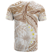 Polynesia Humpback Whale T Shirt Tropical Plumeria Beige