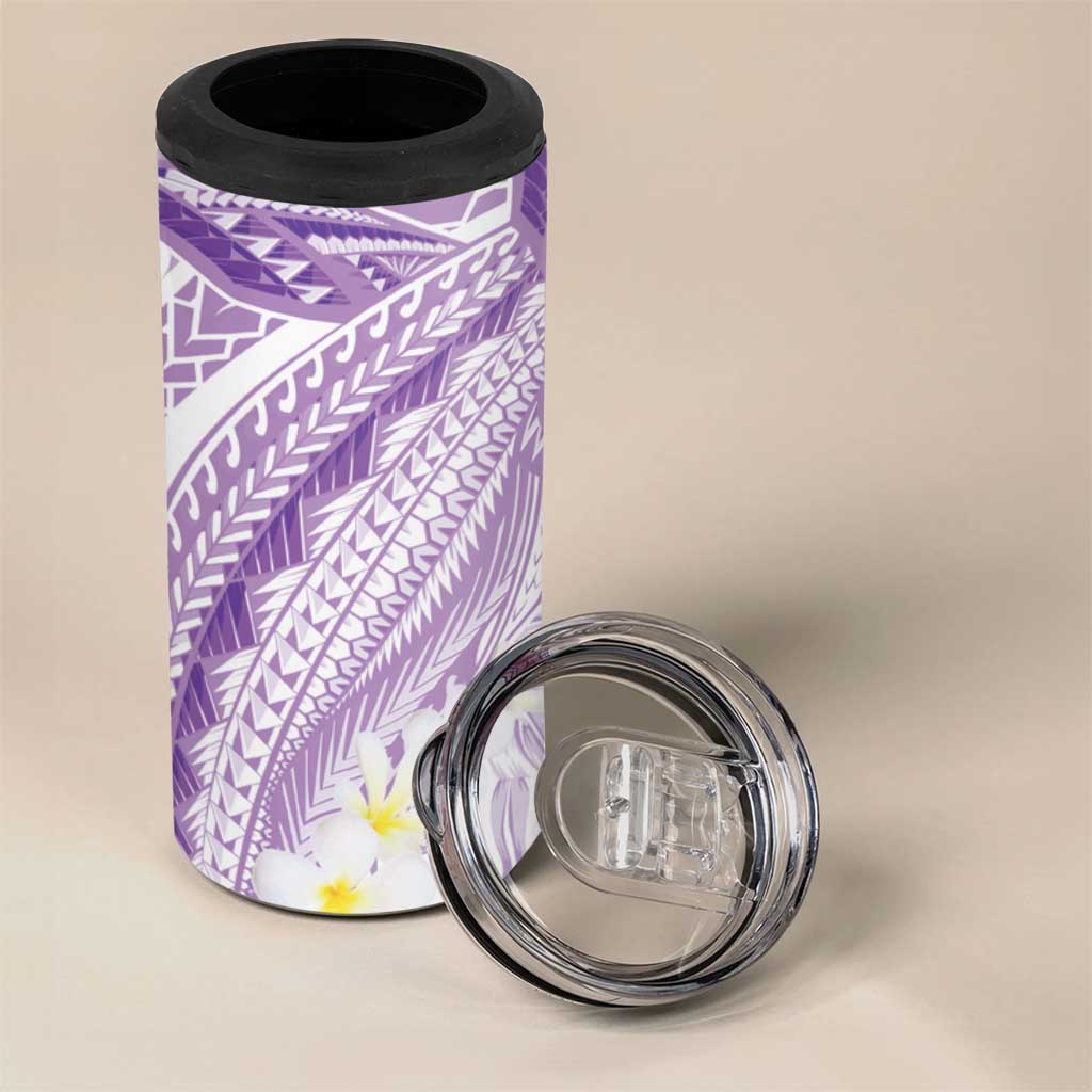 Polynesia Humpback Whale 4 in 1 Can Cooler Tumbler Tropical Plumeria Lavender