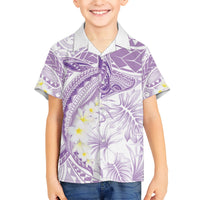 Polynesia Humpback Whale Hawaiian Shirt Tropical Plumeria Lavender