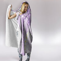 Polynesia Humpback Whale Hooded Blanket Tropical Plumeria Lavender