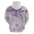 Polynesia Humpback Whale Hoodie Tropical Plumeria Lavender