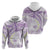 Polynesia Humpback Whale Hoodie Tropical Plumeria Lavender