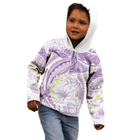 Polynesia Humpback Whale Kid Hoodie Tropical Plumeria Lavender